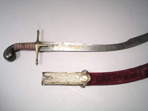 Appraisal: An Ottoman kilij th century Curved inch blade flaring at