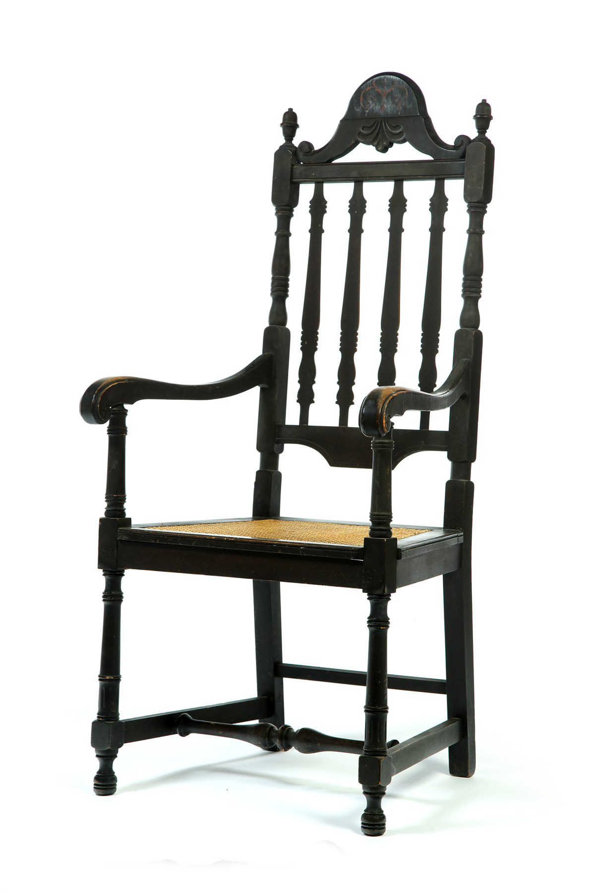 Appraisal: AMERICAN BANNISTER-BACK ARMCHAIR Probably New England late th-early th century