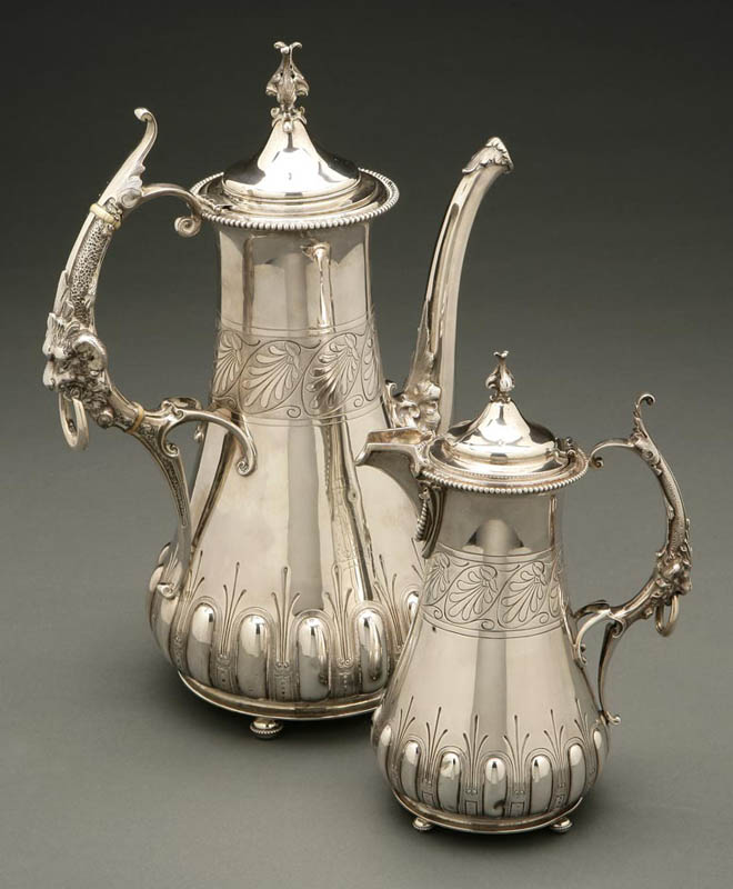 Appraisal: A Gorham coin silver coffee pot cream jug A Gorham