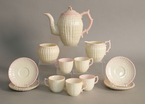 Appraisal: Belleek shell pattern tea service pieces