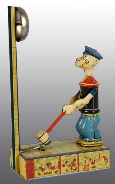 Appraisal: Chein Popeye Heavy Hitter Toy in Orig Box Description Tin