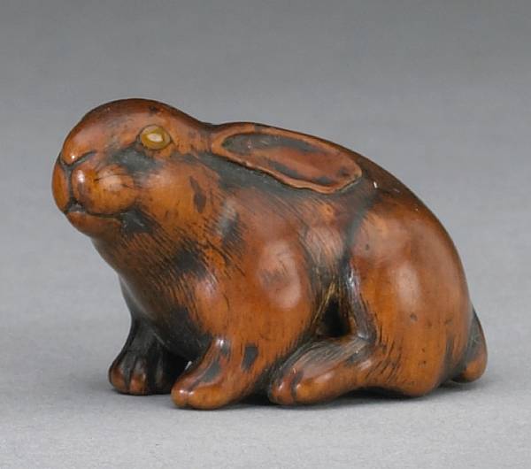 Appraisal: A boxwood animal study th Century Well carved and incised