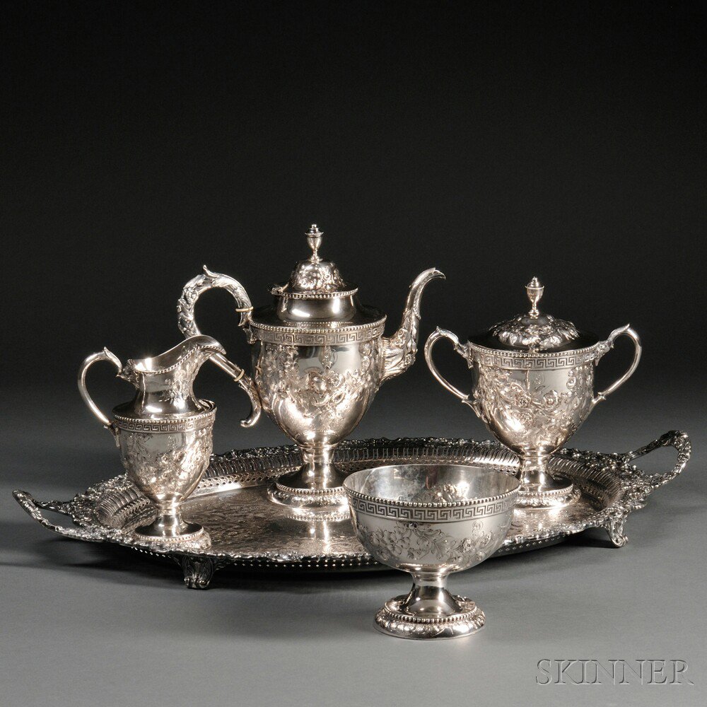 Appraisal: Four-piece American Coin Silver Tea Service New York early to