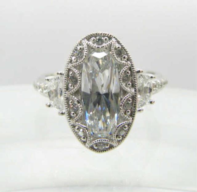 Appraisal: A Tacori IV Diamonique Epiphany fancy oval ring sterling silver