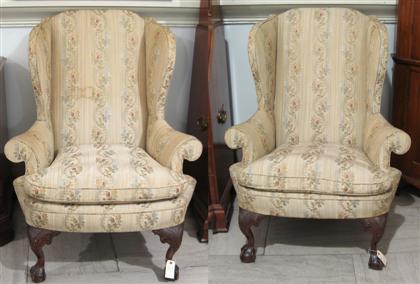 Appraisal: Pair of Chippendale-style mahogany easy chairs alexander maranca - philadelphia