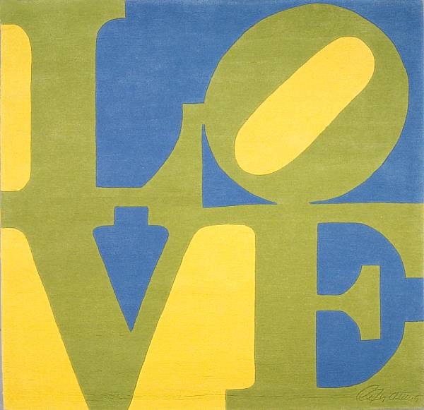 Appraisal: Robert Indiana Chosen Love n d Wool tapestry wove from