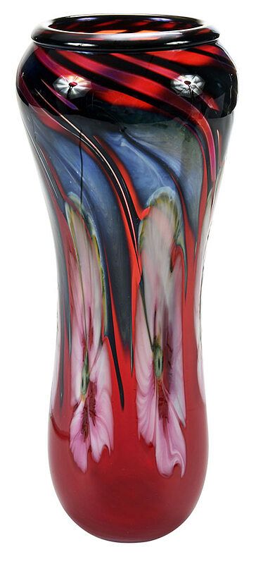 Appraisal: Charles Lotton Multi Flora Art Glass Vase American th century