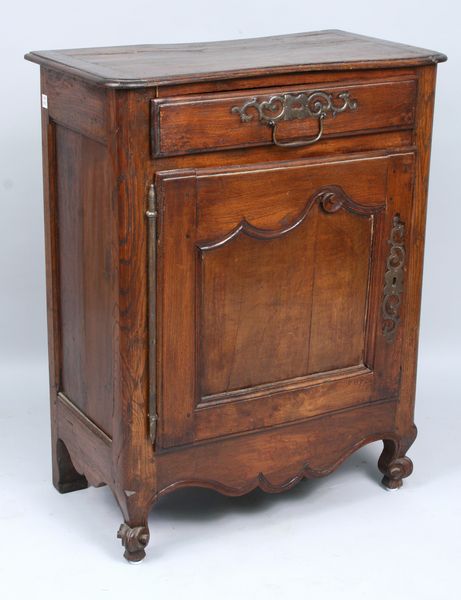 Appraisal: th Century French walnut single door cabinet h x l