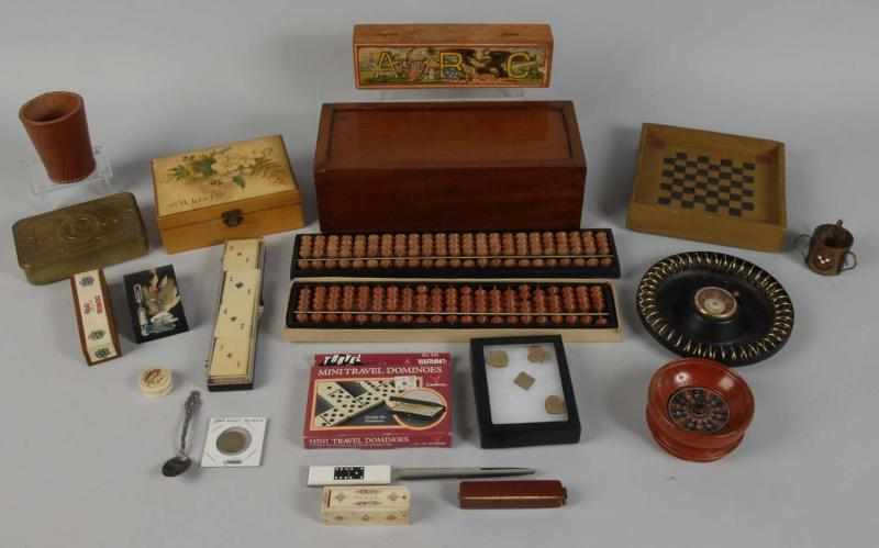 Appraisal: Lot of Approx Card Gambling Related Smalls Description Includes dice