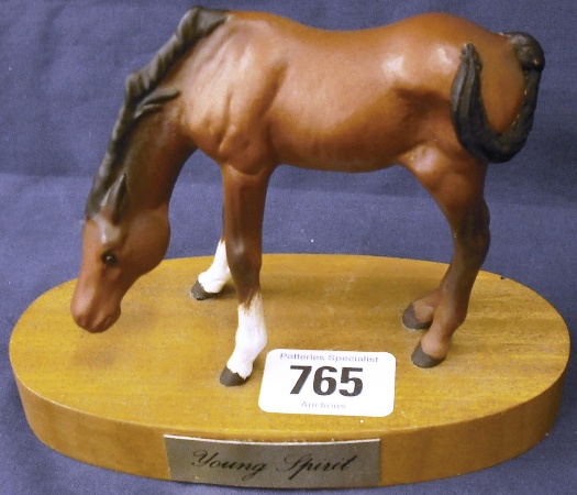 Appraisal: Beswick Young Spirit on Wooden Plinth with unusual Sweeping Tail