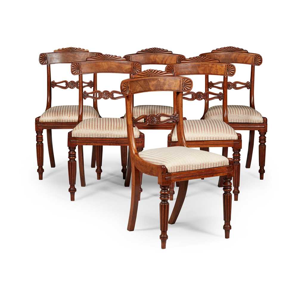 Appraisal: SET OF SIX REGENCY MAHOGANY DINING CHAIRS EARLY TH CENTURY