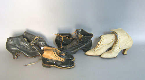 Appraisal: Four pr of Victorian shoes late th c