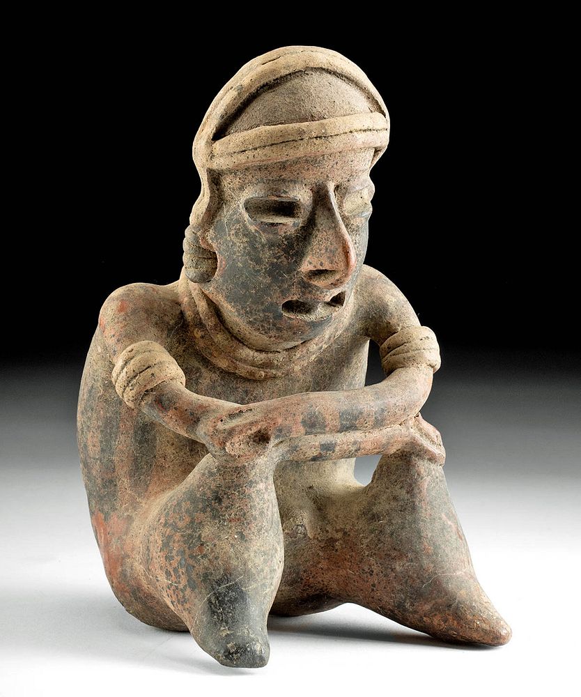 Appraisal: Nayarit Pottery Seated Mourning Figure Pre-Columbian West Mexico Nayarit ca