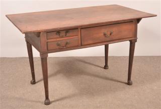 Appraisal: Pennsylvania Queen Anne Walnut Pin-top Farm Table h x -