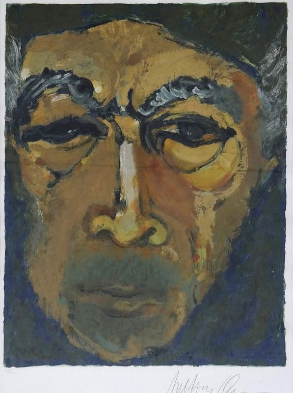 Appraisal: Anthony Quinn Framed Self Portrait Anthony Quinn framed self portrait