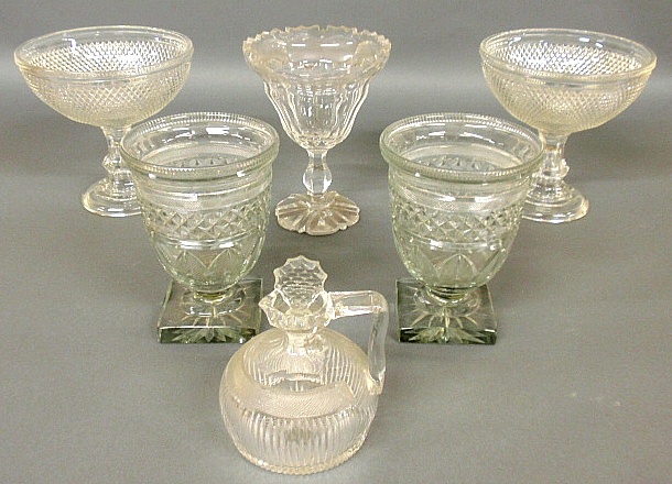 Appraisal: - Pair of cut crystal vases with square bases h