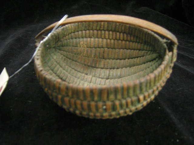 Appraisal: Victorian Small Buttocks Basket original green paint