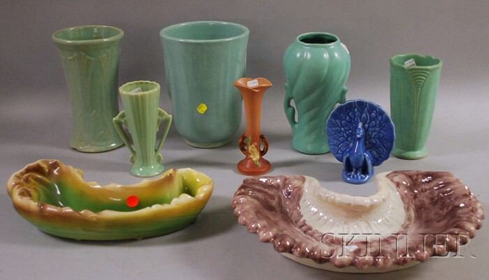 Appraisal: Nine Pieces of American Art Pottery including Roseville Stangl and