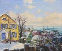 Appraisal: Robert Connavale American th Century Rockport Maine winter harbor view