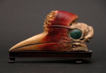 Appraisal: Another Carved Hornbill Skull C th Century This c th