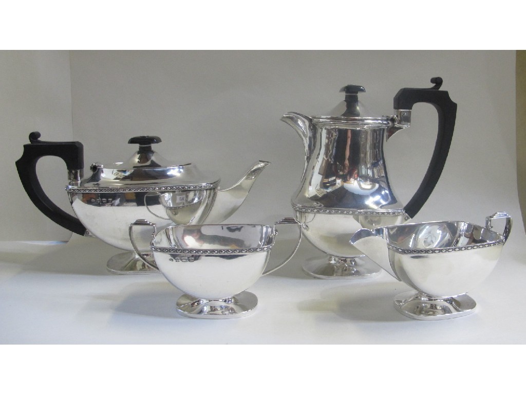 Appraisal: Four piece silver tea service Birmingham