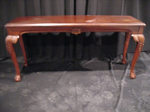 Appraisal: GEORGIAN STYLE MAHOGANY SOFA TABLE th c rectangular top raised