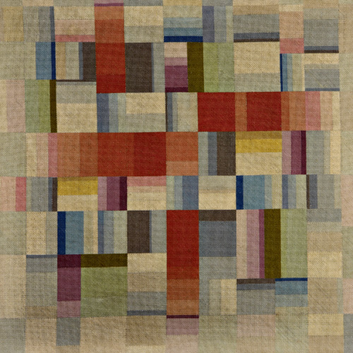 Appraisal: BAUHAUS Woven wool textile in geometric polychrome design mounted on