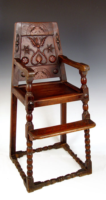 Appraisal: KITTINGER CARVED WILLIAM MARY STYLE YOUTH CHAIR Measures '' high