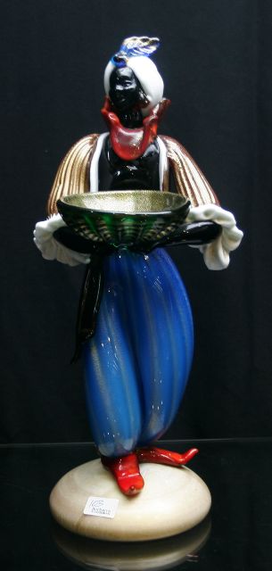 Appraisal: An Italian Murano glass figure of a Nubian servant cms