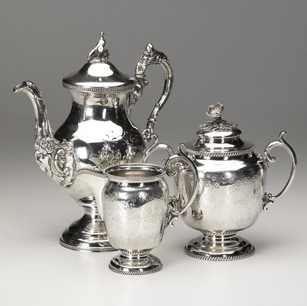 Appraisal: COIN SILVER COFFEE POT Probably American mid th C Baluster