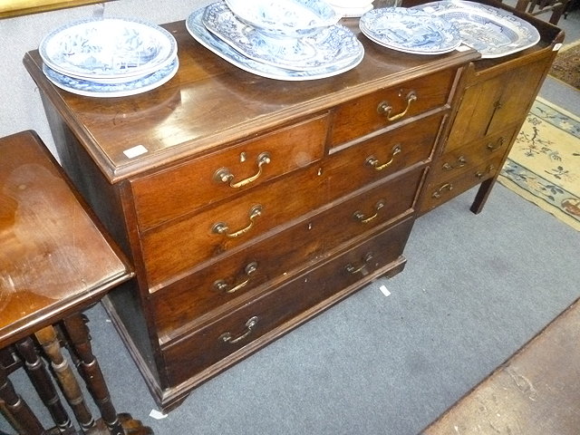 Appraisal: A GEORGIAN MAHOGANY CHEST of two short and three long