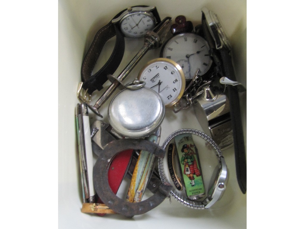 Appraisal: Lot comprising assorted watches pocket knives etc