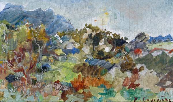 Appraisal: Jean Comm re French - Untitled Mountain Landscape in Autumn