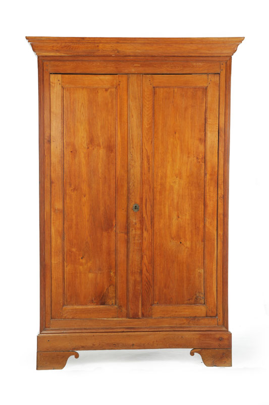 Appraisal: ARMOIRE France early th century oak Paneled doors spurred bracket