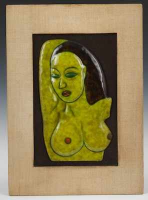 Appraisal: Raymond Trameau French - Nude Enamel on copper signed verso