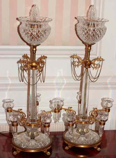 Appraisal: A PAIR OF EARLY TH CENTURY CUT GLASS AND GILT