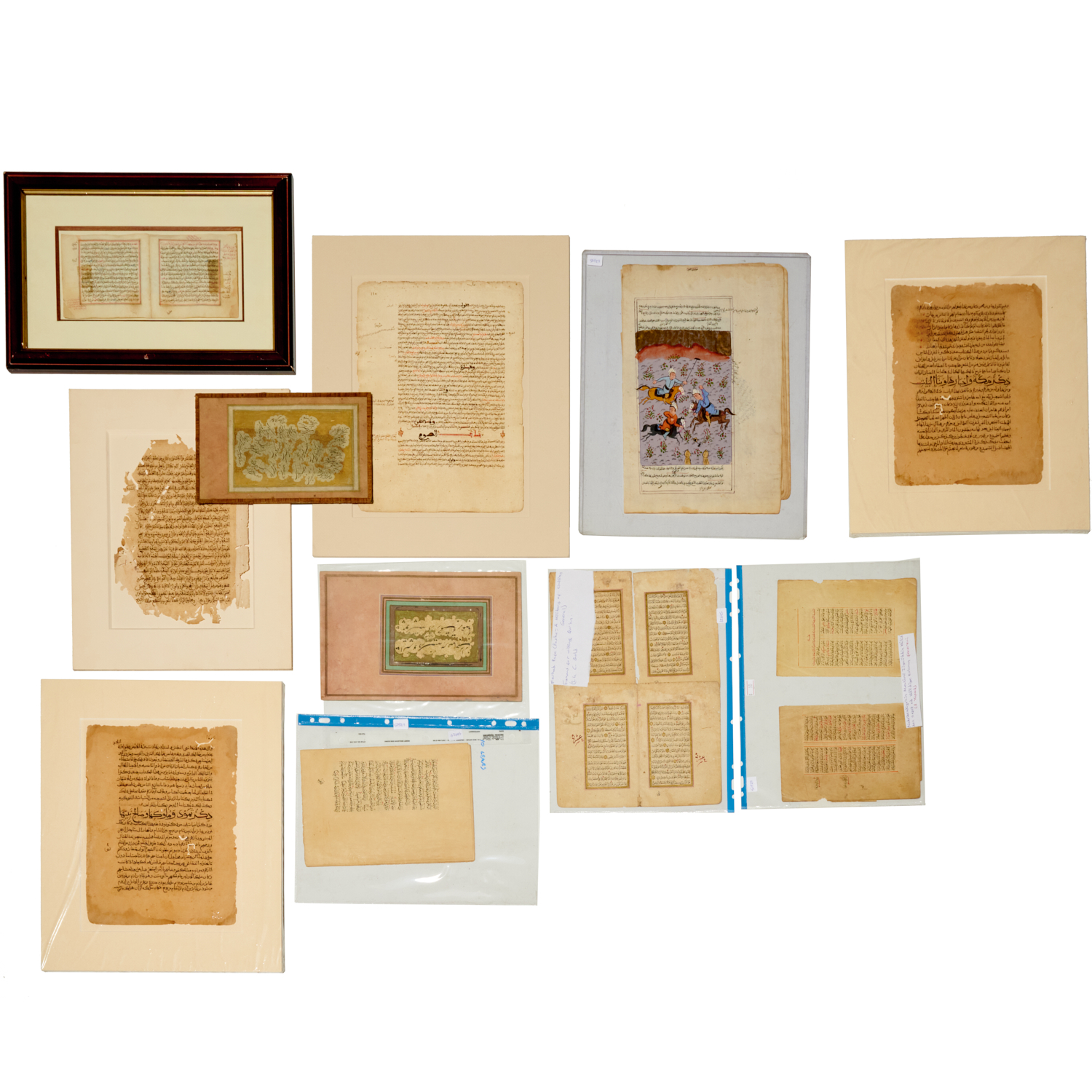 Appraisal: COLLECTION INDO-PERSIAN ARABIC MANUSCRIPT PAGES Approx pieces ink on paper