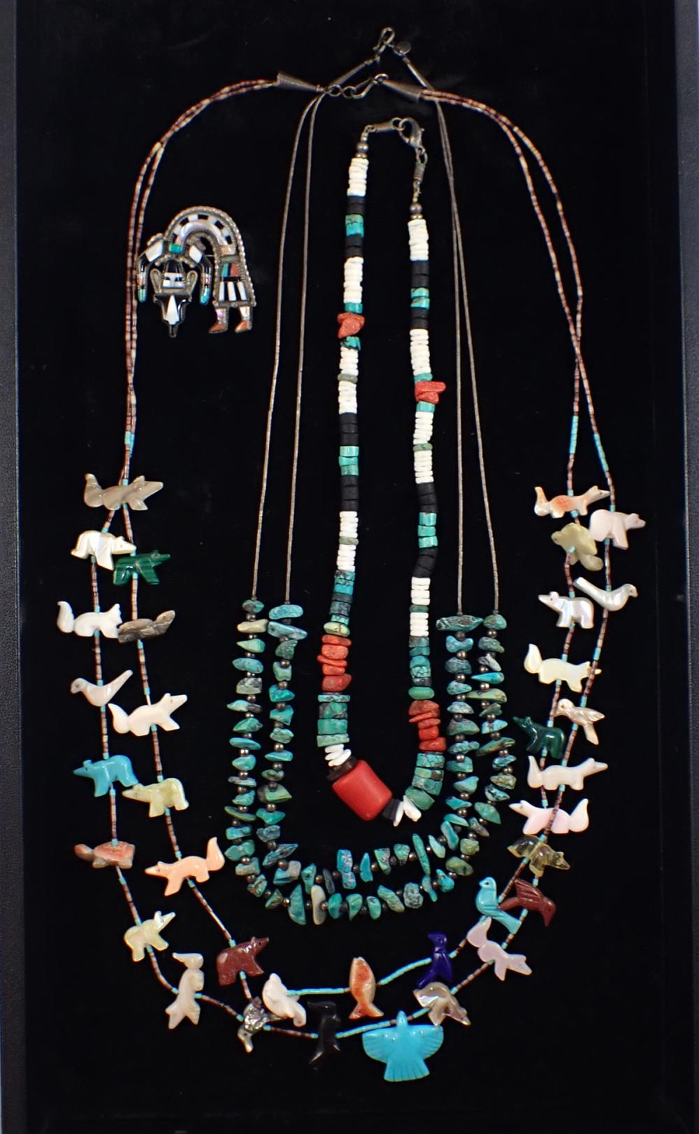 Appraisal: FOUR ARTICLES OF NATIVE AMERICAN STYLE JEWELRY including a -