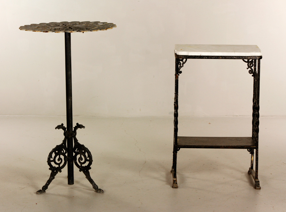 Appraisal: - Lot of Iron Tables Lot of two tables including