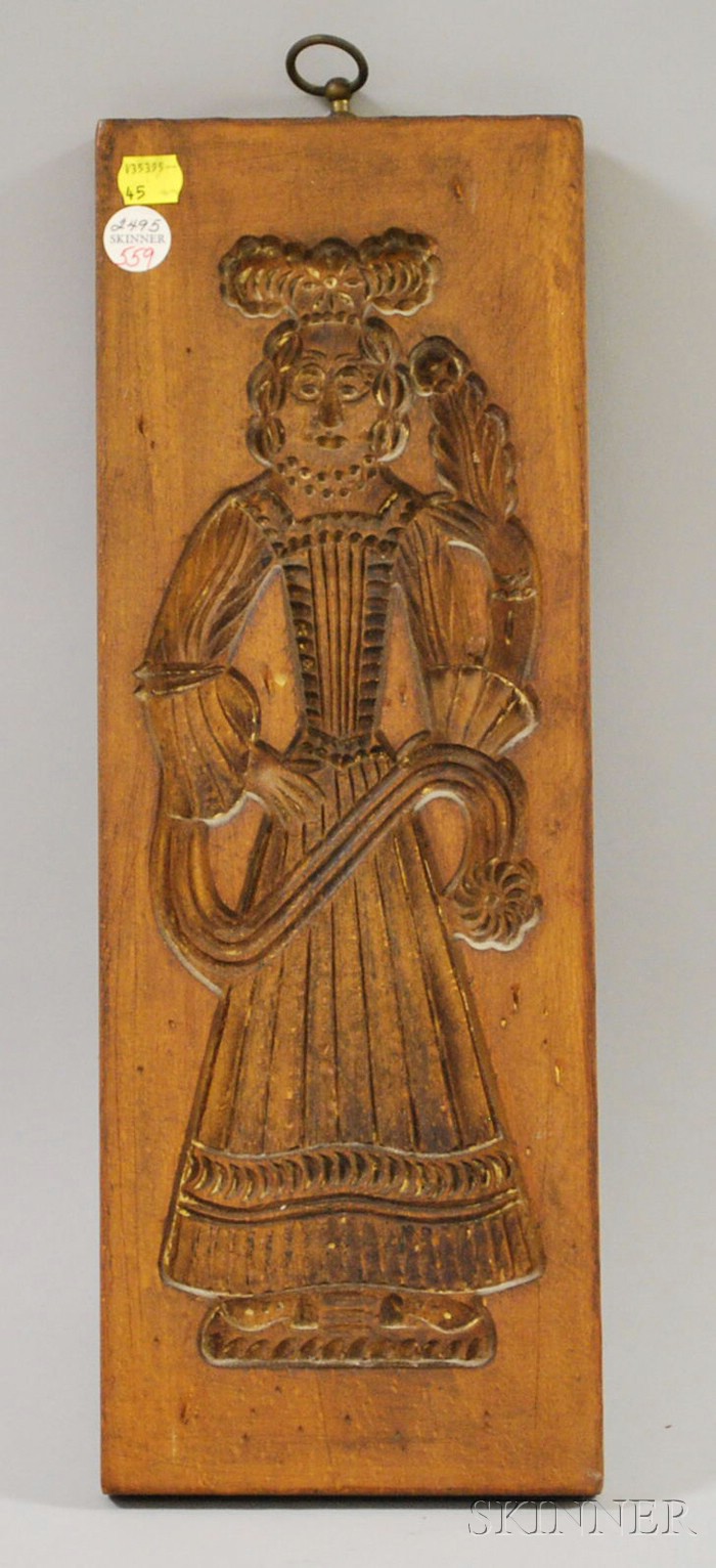 Appraisal: Carved Wooden Springerle Board with a Figure of a Woman