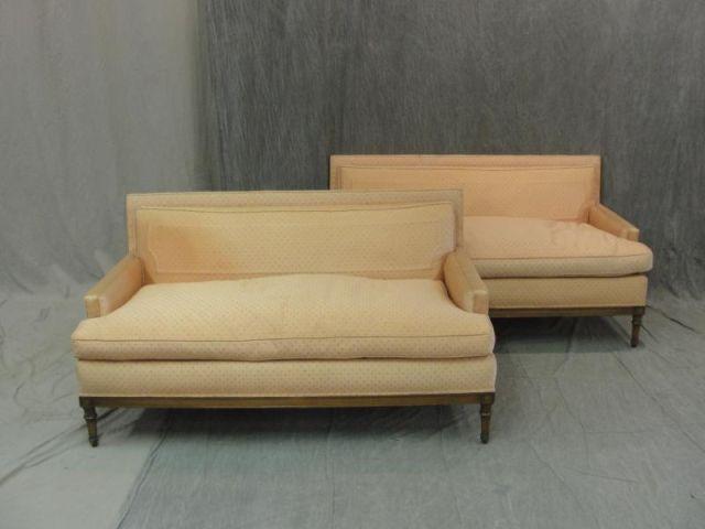 Appraisal: Pair of Down-Filled Loveseats From an Eastchester NY estate Dimensions