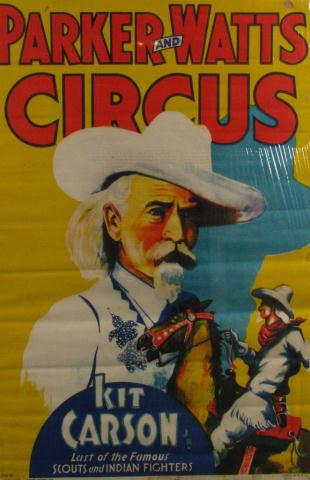 Appraisal: Vintage Kit Carson Jr Circus Poster promoting the Parker and