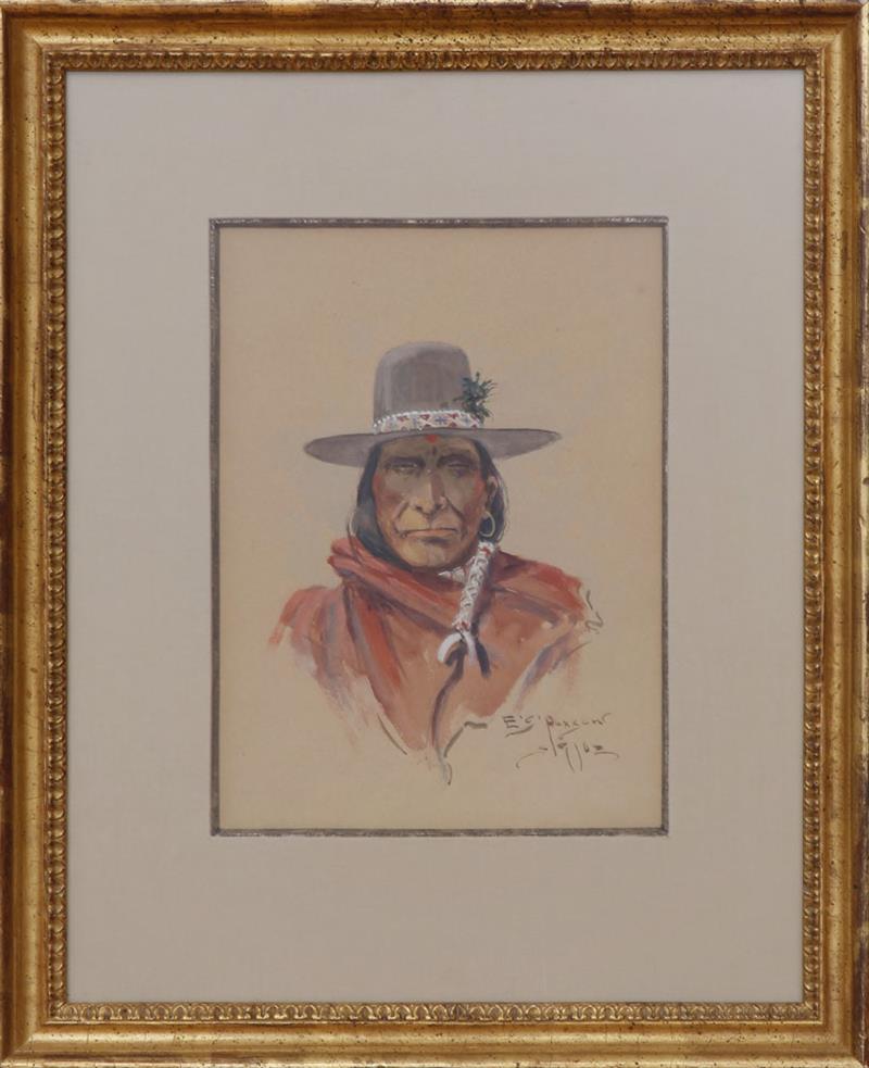 Appraisal: EDGAR S PAXSON - FLATHEAD OF TODAY Watercolor on paper