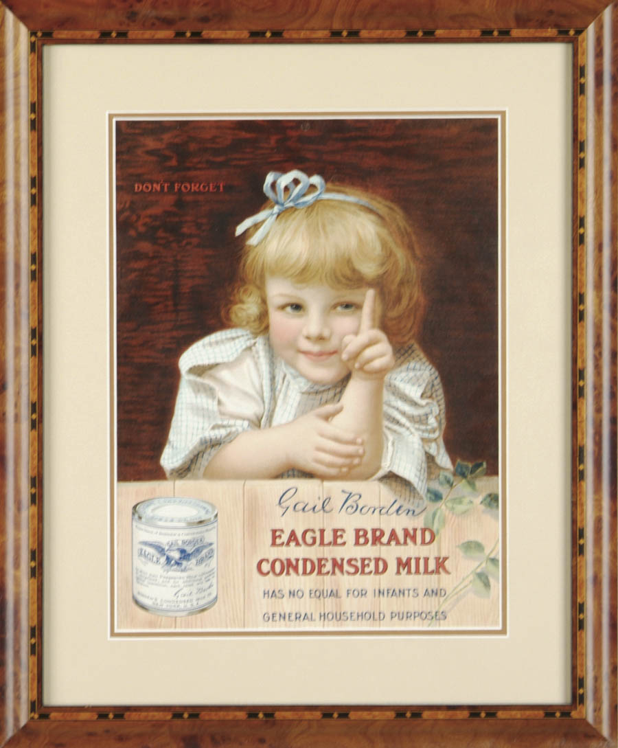 Appraisal: BORDEN'S CONDENSED MILK SIGN Adorable little girl reminds us not