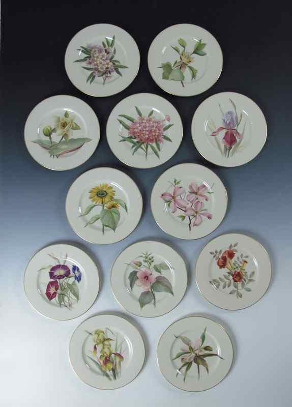 Appraisal: LENOX HAND PAINTED DINNER OR SERVICE PLATES Artist signed J