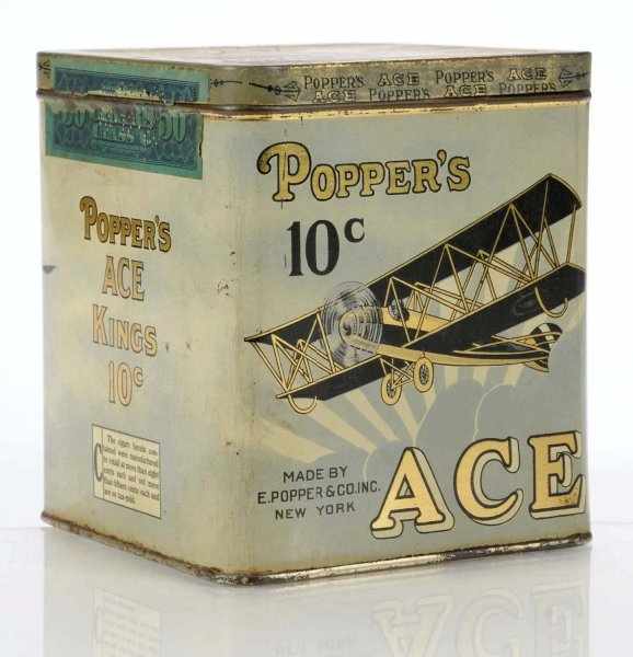 Appraisal: Popper s -Cent Ace Cigar Tin Description Scarce square shape