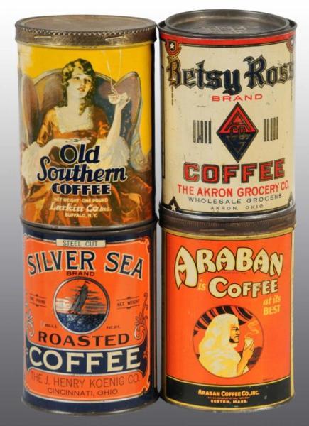 Appraisal: Lot of -Pound Coffee Tins Description Includes one for Old