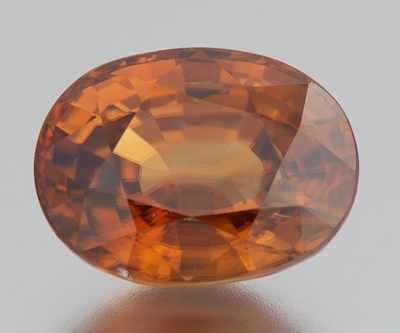 Appraisal: An Unmounted Large Oval Zircon An oval faceted cut zircon