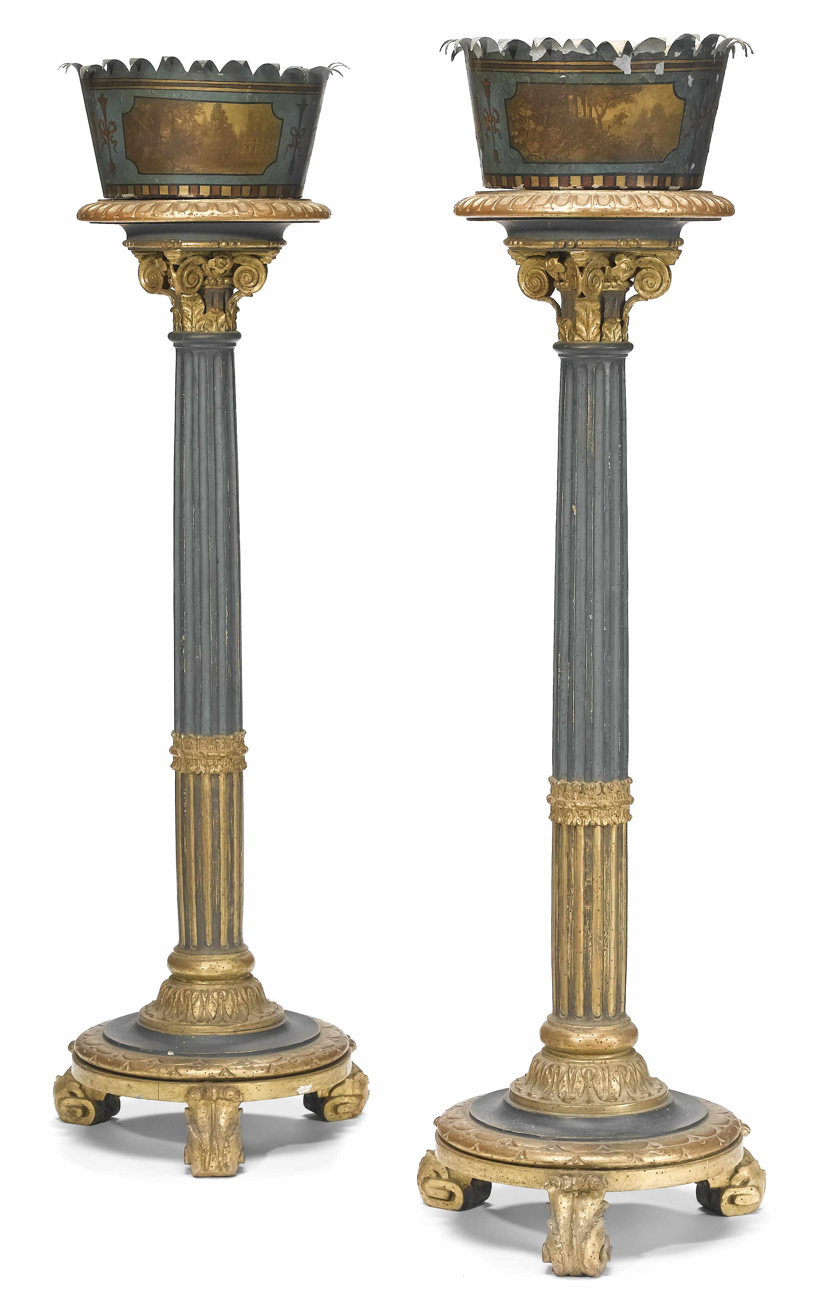 Appraisal: A pair of Italian Neoclassical style parcel gilt and paint