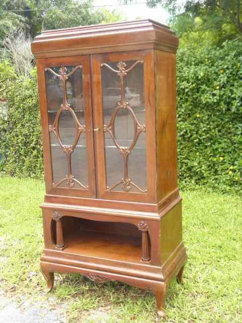 Appraisal: Mid th century mahogany finish two door china or curio